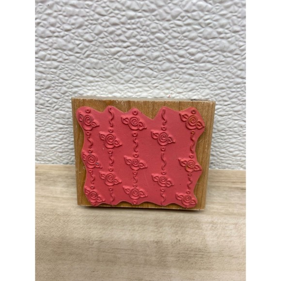 1996 Art Gone Wild Country Roses Wood Mounted Rubber Stamp - Picture 2 of 4